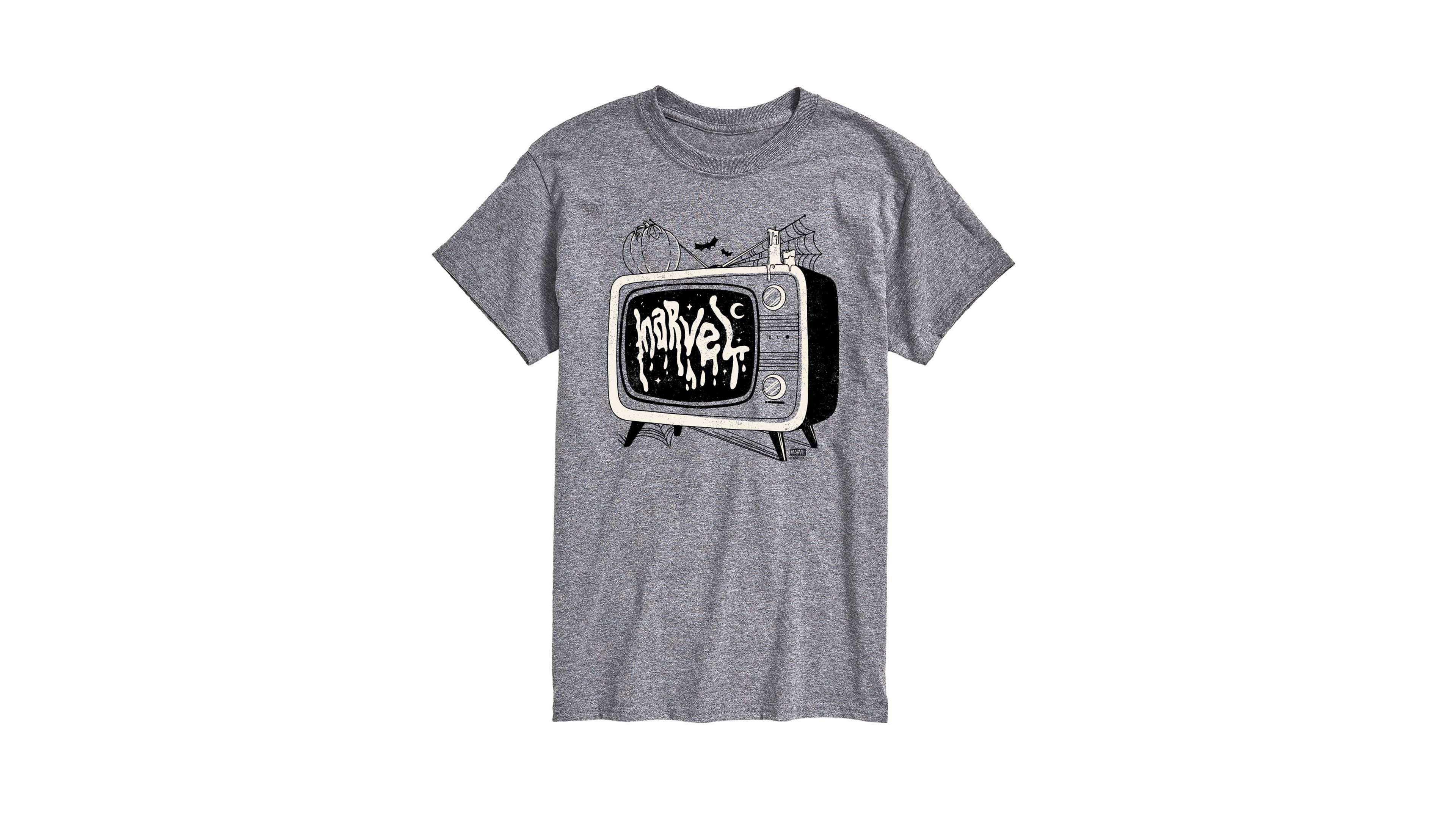 Airwaves Men's Halloween Vintage Tv Logo Graphic T-Shirt