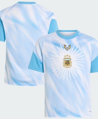 Big Boys' and Girls' White Argentina National Team AFA x Messi Pre-Match Jersey