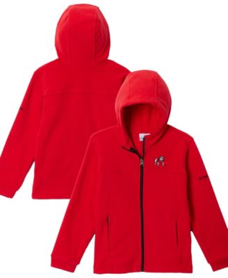 Big Boys' and Girls' Red Georgia Bulldogs Flanker Fleece Full-Zip Hoodie
