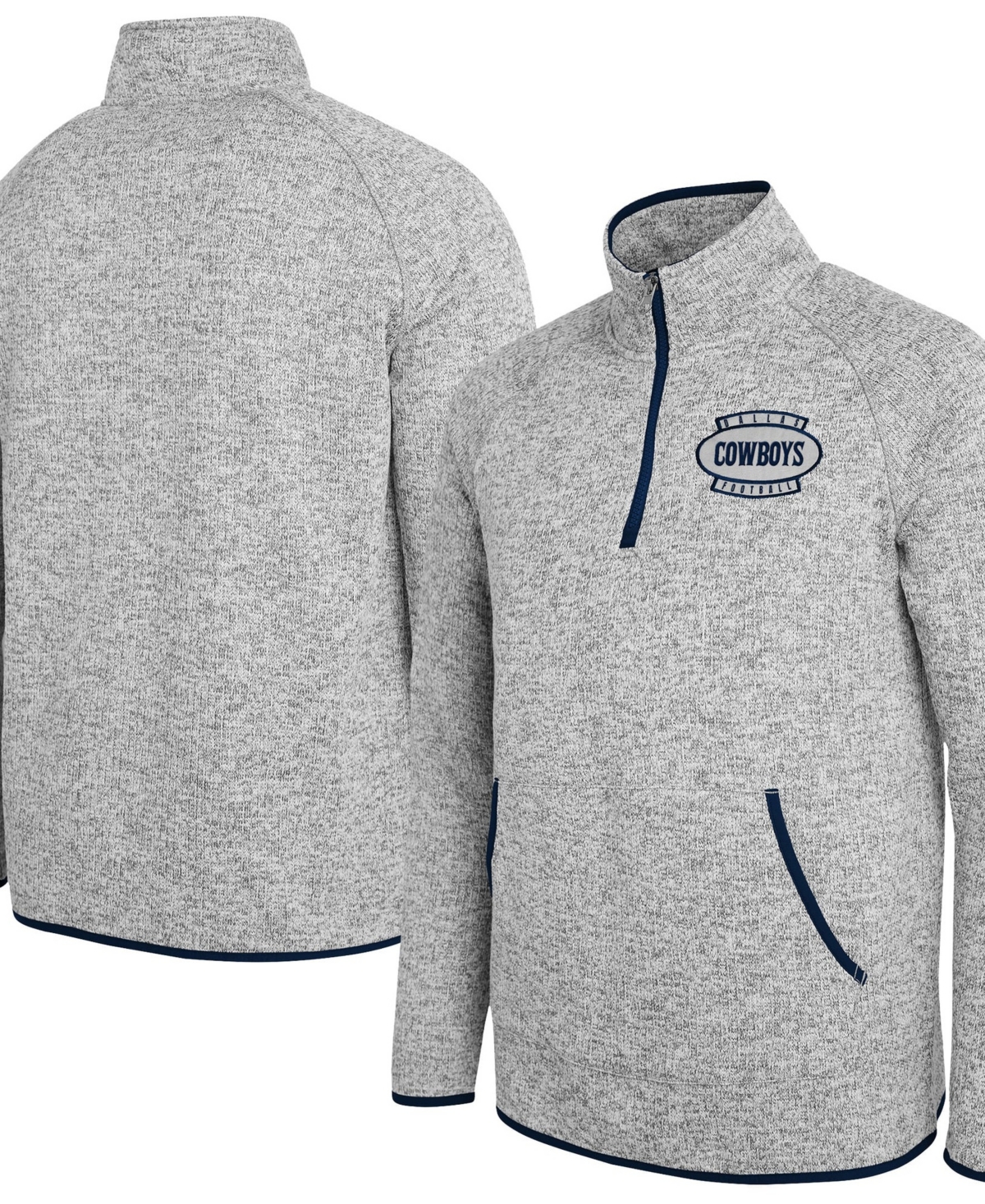Darius Rucker Collection By Fanatics Men's Gray Dallas Cowboys Quarter-Zip Fleece Raglan Pullover
