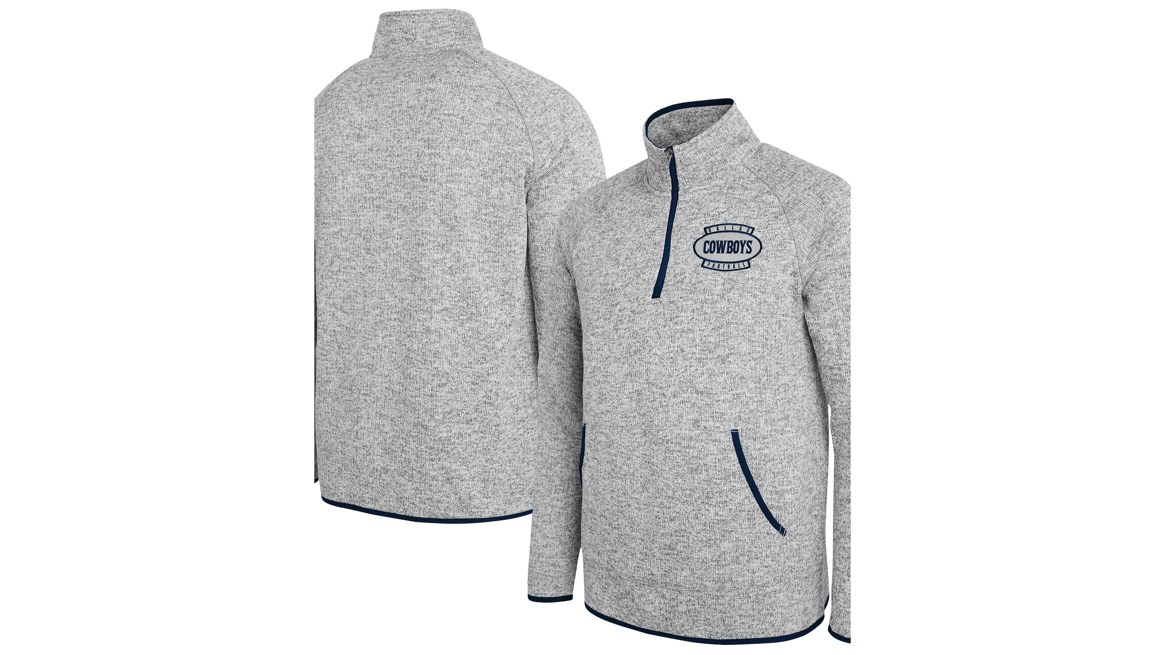 Darius Rucker Collection By Fanatics Men's Gray Dallas Cowboys Quarter-Zip Fleece Raglan Pullover