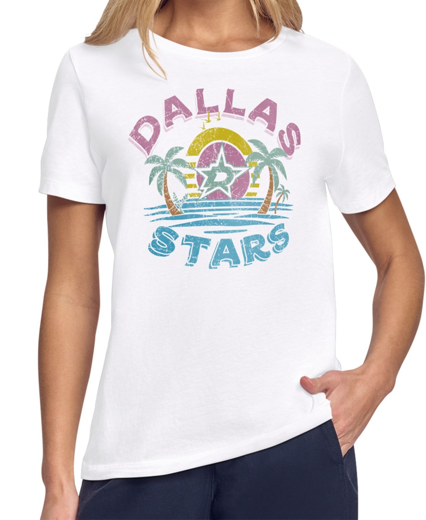 Женская футболка Starter White Dallas Stars Tonal Beach — фото 1