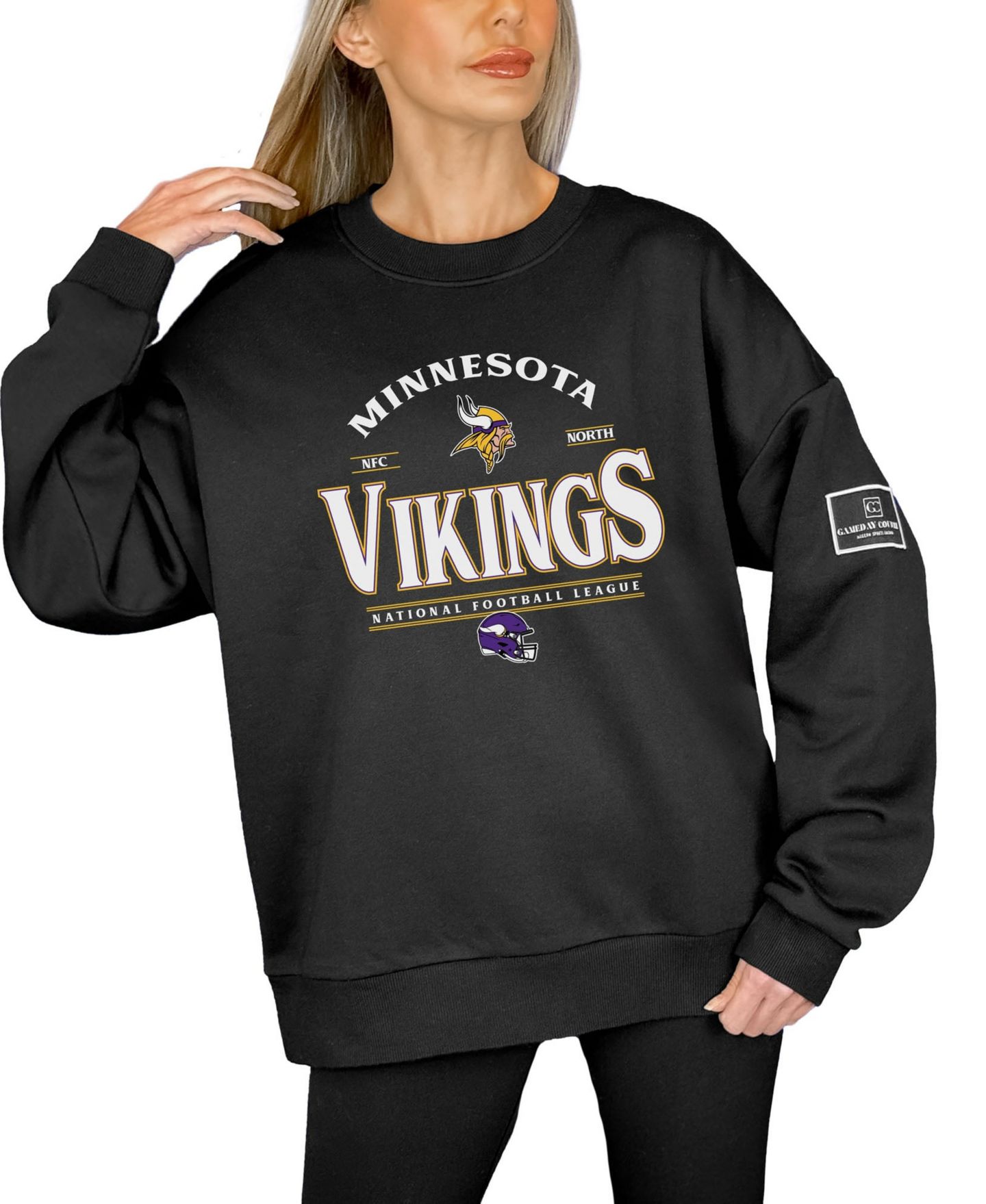 Женская толстовка Gameday Couture Black Minnesota Vikings Oversized Players Only Black Label Pullover — фото 5