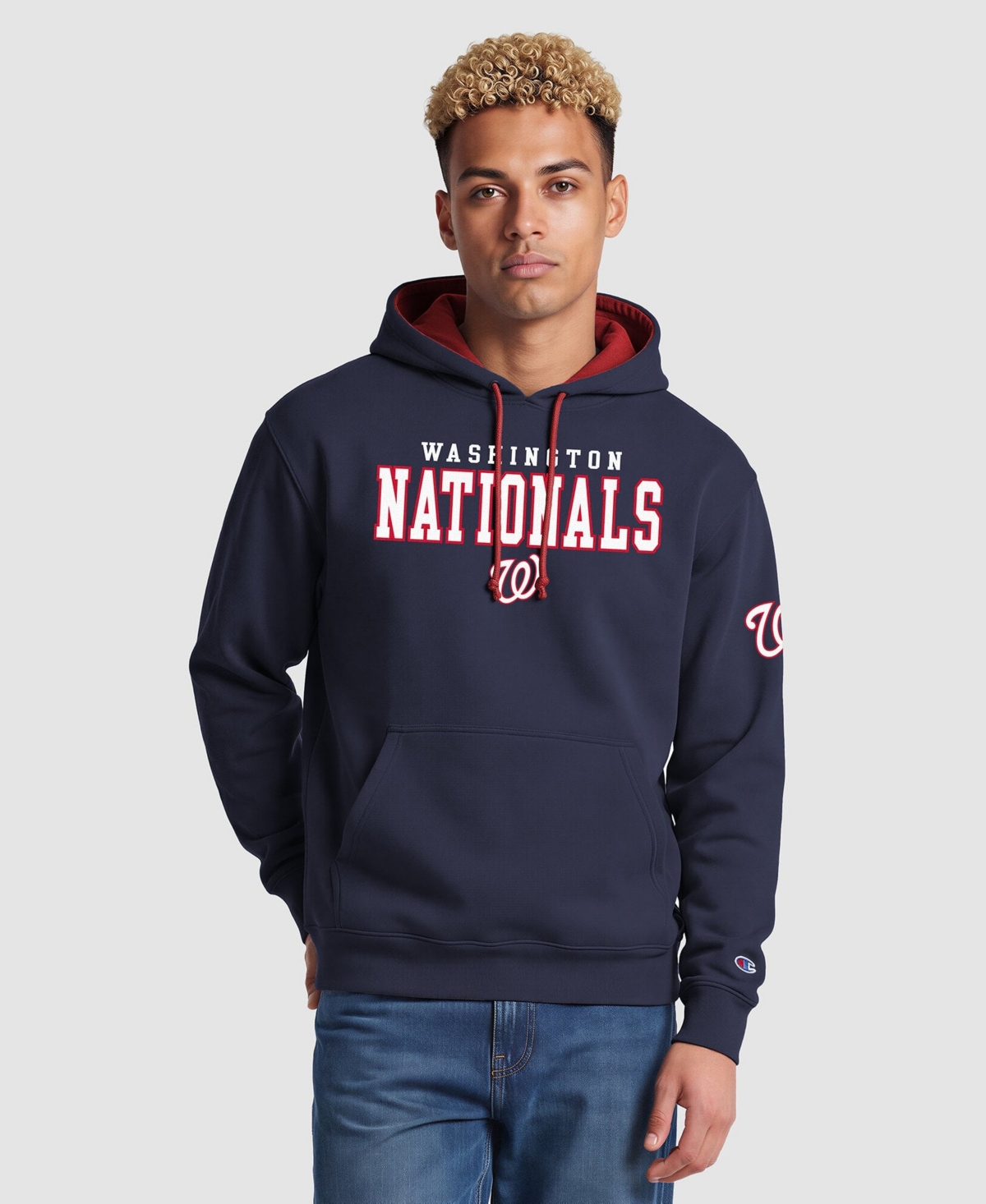 Champion Men's Navy Washington Nationals Fleece Hoodie - Navy