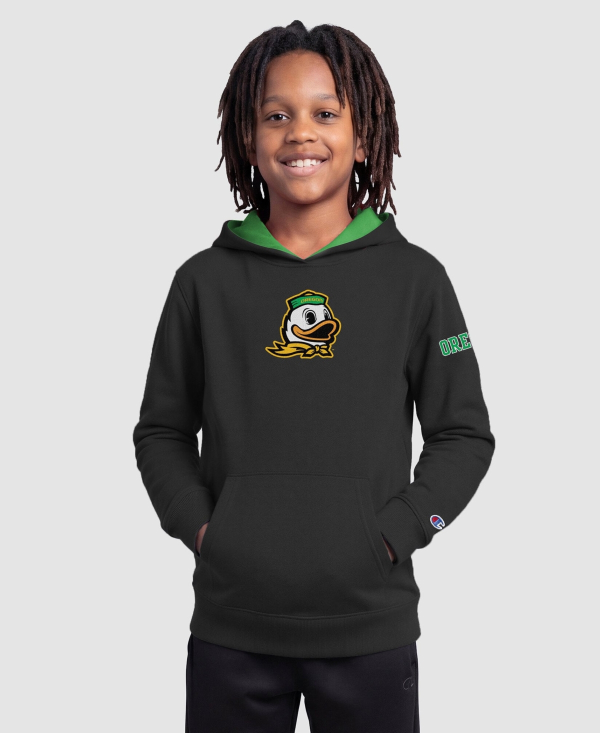 Champion Big Boys' and Girls' Black Oregon Ducks Fleece Hoodie
