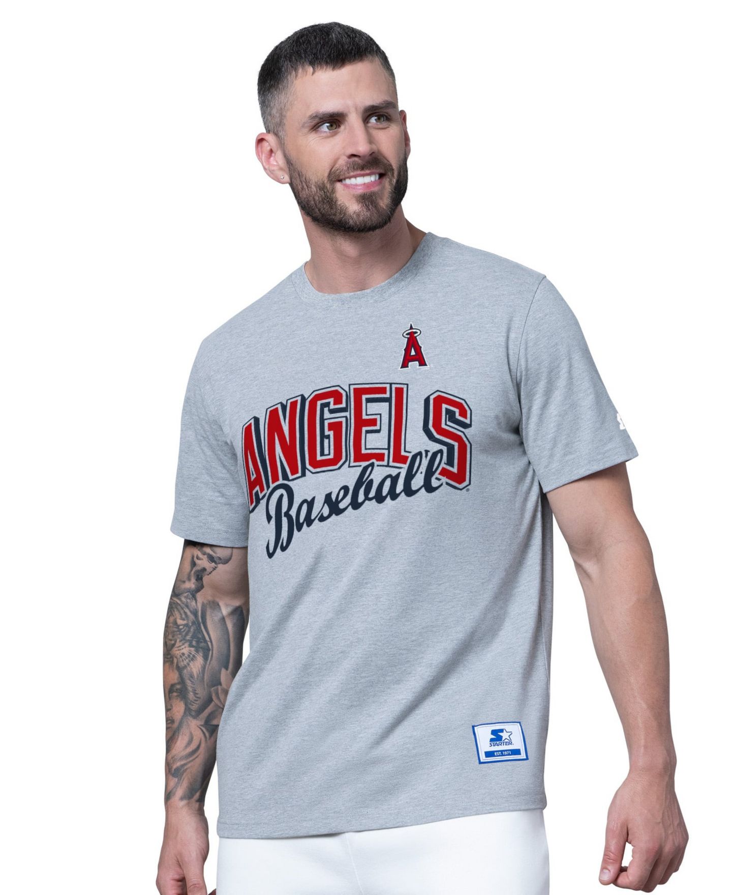 Мужские футболки Starter Red/Heather Gray Los Angeles Angels, 2-Pack — фото 2