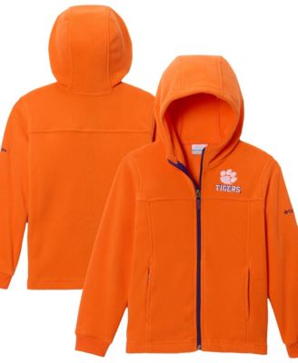 Big Boys' and Girls' Orange Clemson Tigers Flanker Fleece Full-Zip Hoodie