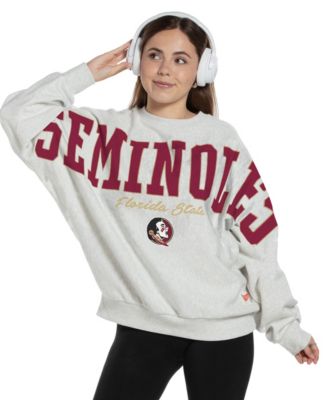 Women's Heather Gray Florida State Seminoles Flannigan Oversized Fleece Sweatshirt