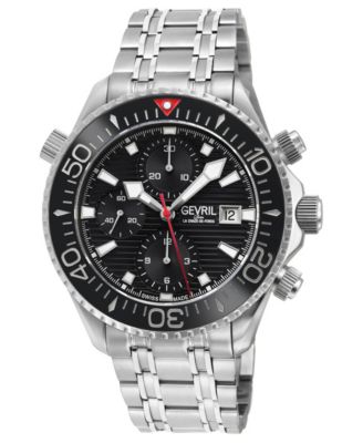 Men's Swiss Automatic Hudson Yards Chronograph Silver Stainless Steel Bracelet Watch, 43mm