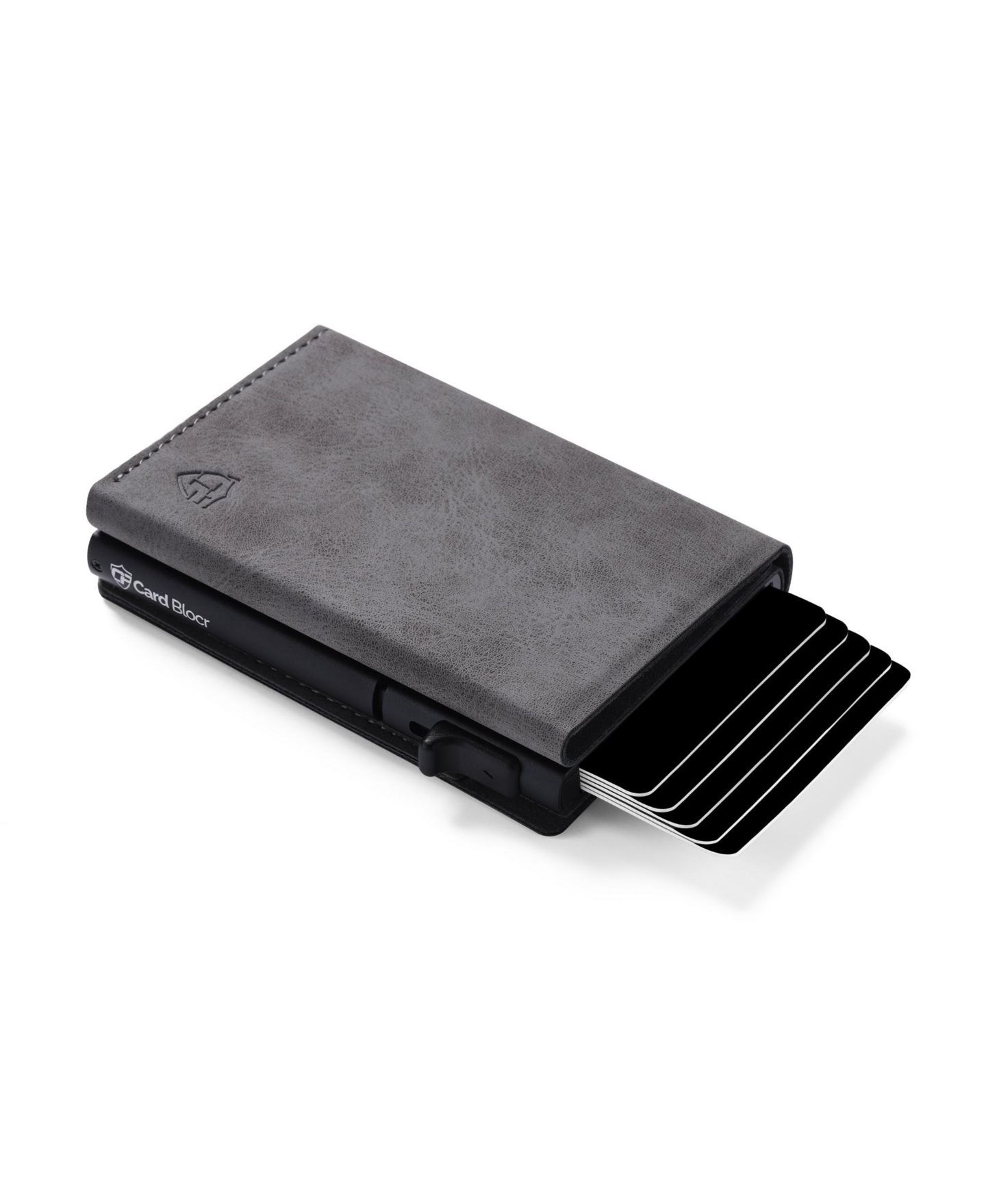 Мужской кошелёк Conceal Plus Card Block Wallet RFID Blocking Credit Card Holder PU Leather, цвет: Серый чёрный — фото 1