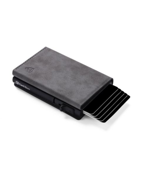 Мужской кошелёк Conceal Plus Card Block Wallet RFID Blocking Credit Card Holder PU Leather, цвет: Серый чёрный