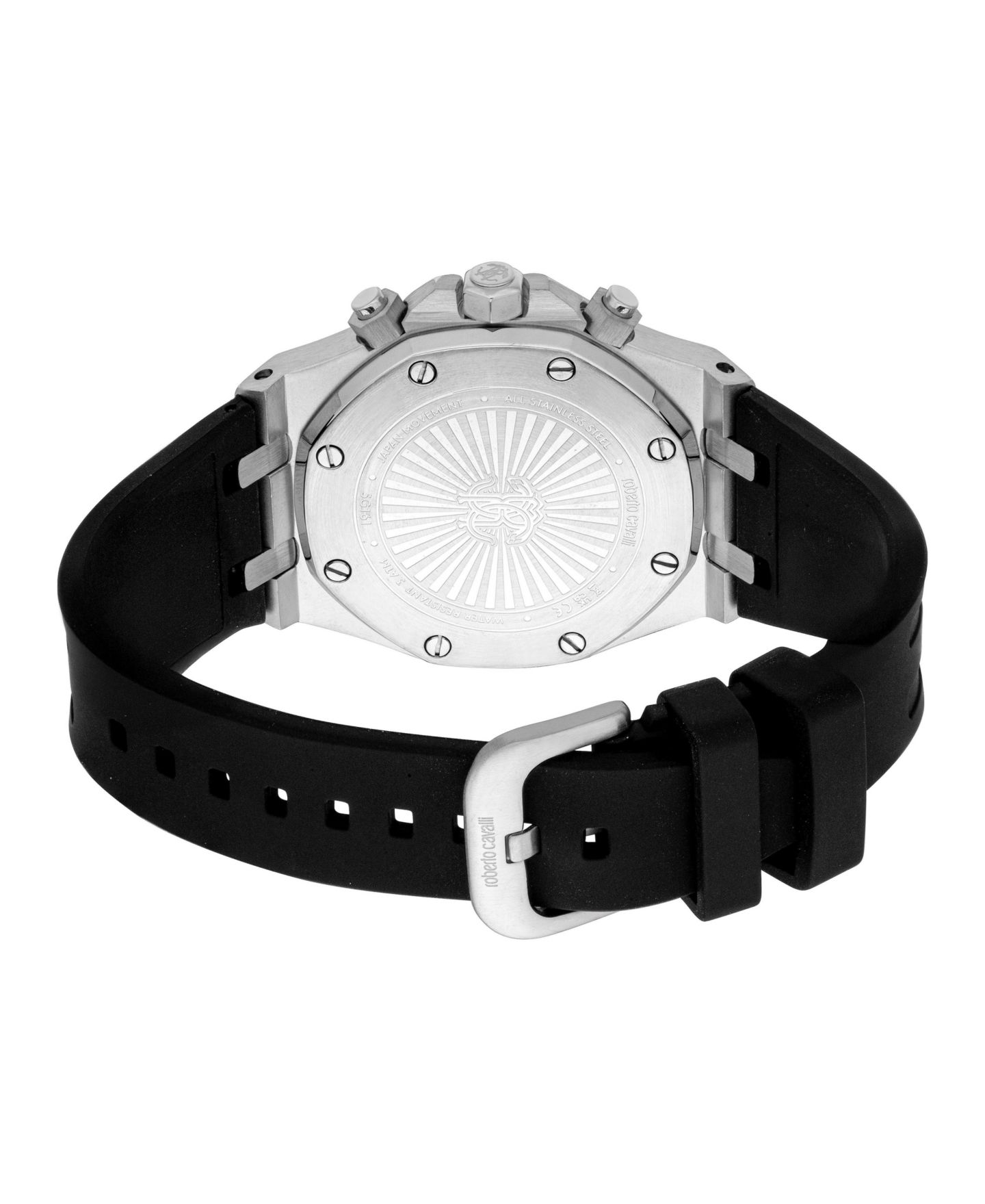 Мужские часы Roberto Cavalli Quartz Silicone Strap Watch, цвет: Серебряный — фото 3