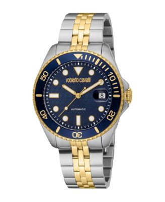 Roberto Cavalli Men's Quartz Two Tone Stainless Steel Bracelet Watch ...