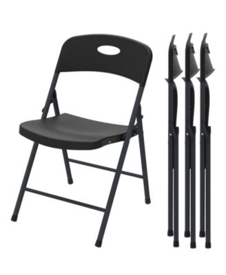 4 Pack Folding Chairs Heavy Duty Metal Frame Plastic Seats Great for Outdoor Picnics Parties Patio Gatherings