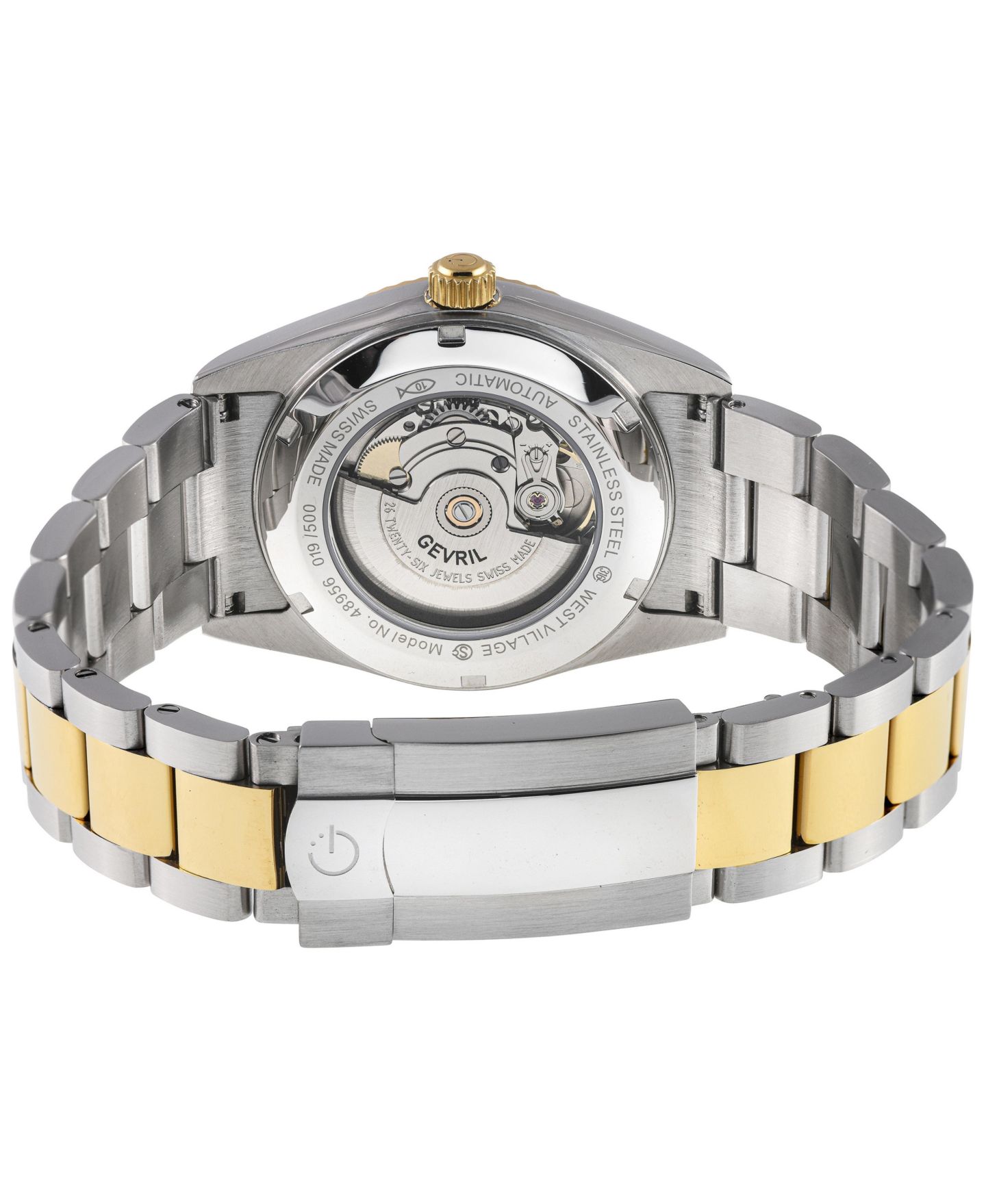 Мужские часы Gevril West Village Swiss Automatic Two toned SS Ipyg 316L Stainless Steel Bracelet Watch, цвет: Серебряный — фото 3