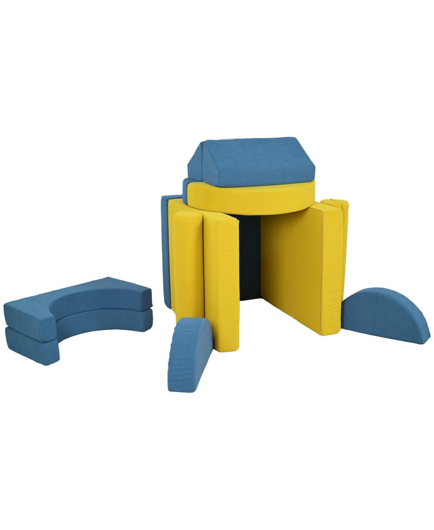 Детские конструкторы Glintex 14-Piece Corduroy Foam Climbing Block Set, Ages 18 Months+, цвет: Жёлтый — фото 11