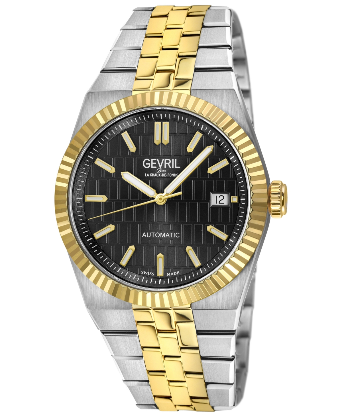 Gevril Men's Swiss Automatic Pier 17 Two-tone Stainless Steel Bracelet Watch, 40mm - Silver