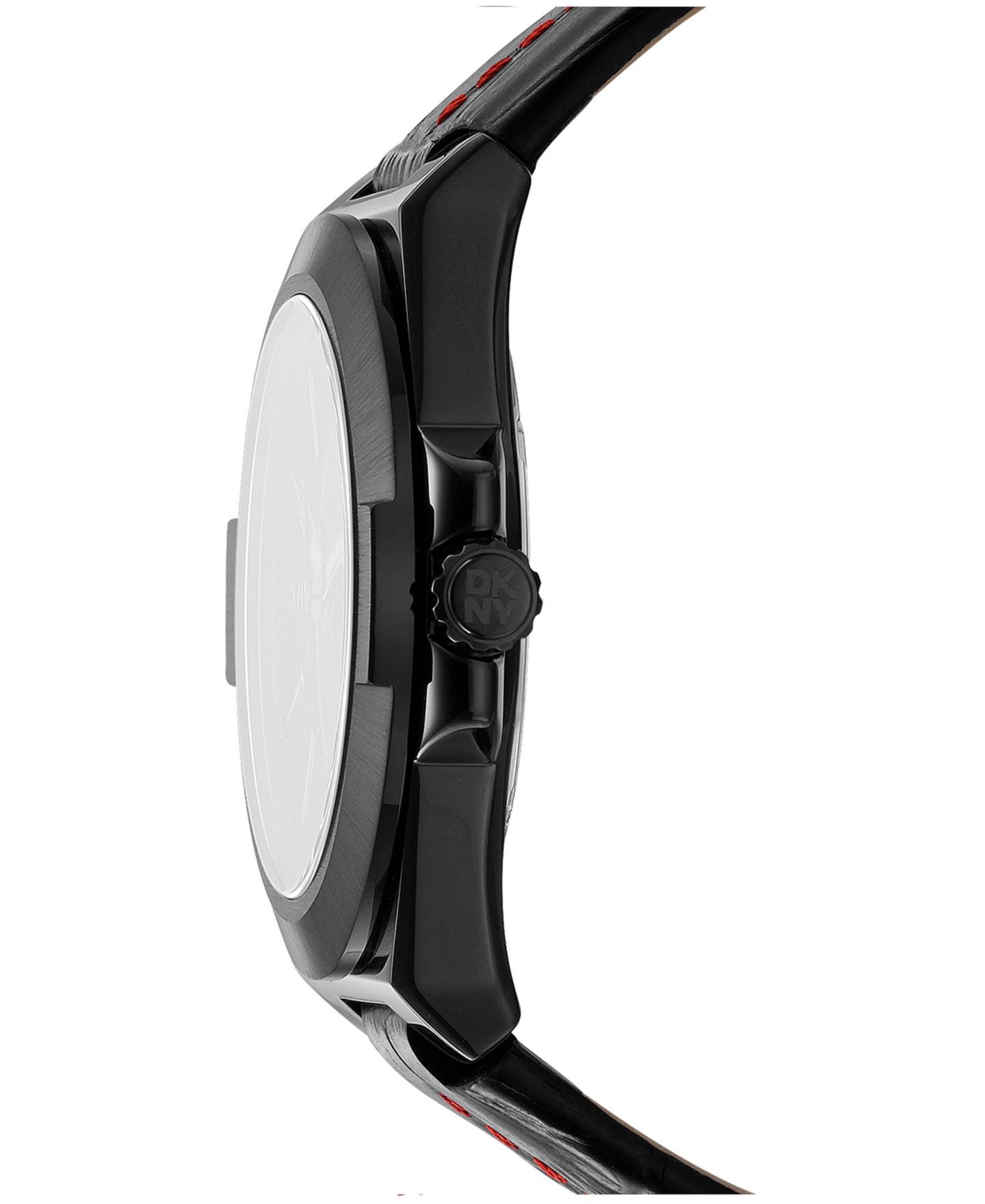 Мужские часы DKNY Quartz Leather Strap Watch, цвет: Чёрный — фото 3