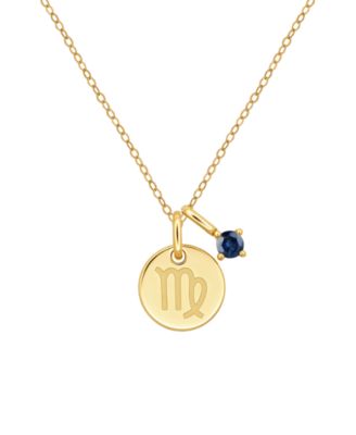 Sapphire Virgo Zodiac Pendant Necklace (1/6 ct. t.w.) in 14k Yellow Gold