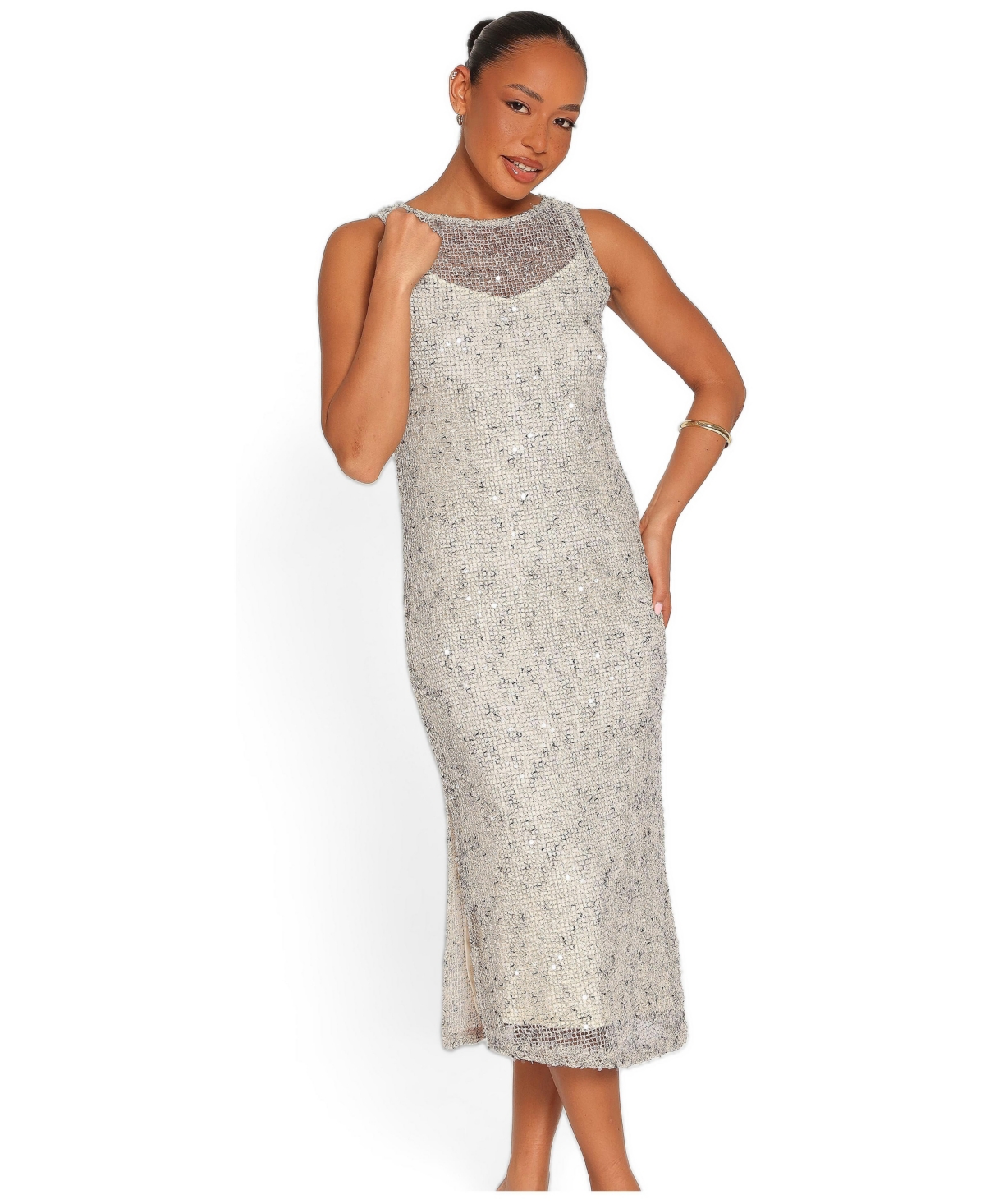 Petal and Pup Women's Charlie Sequin Boat Neck Maxi Dress
