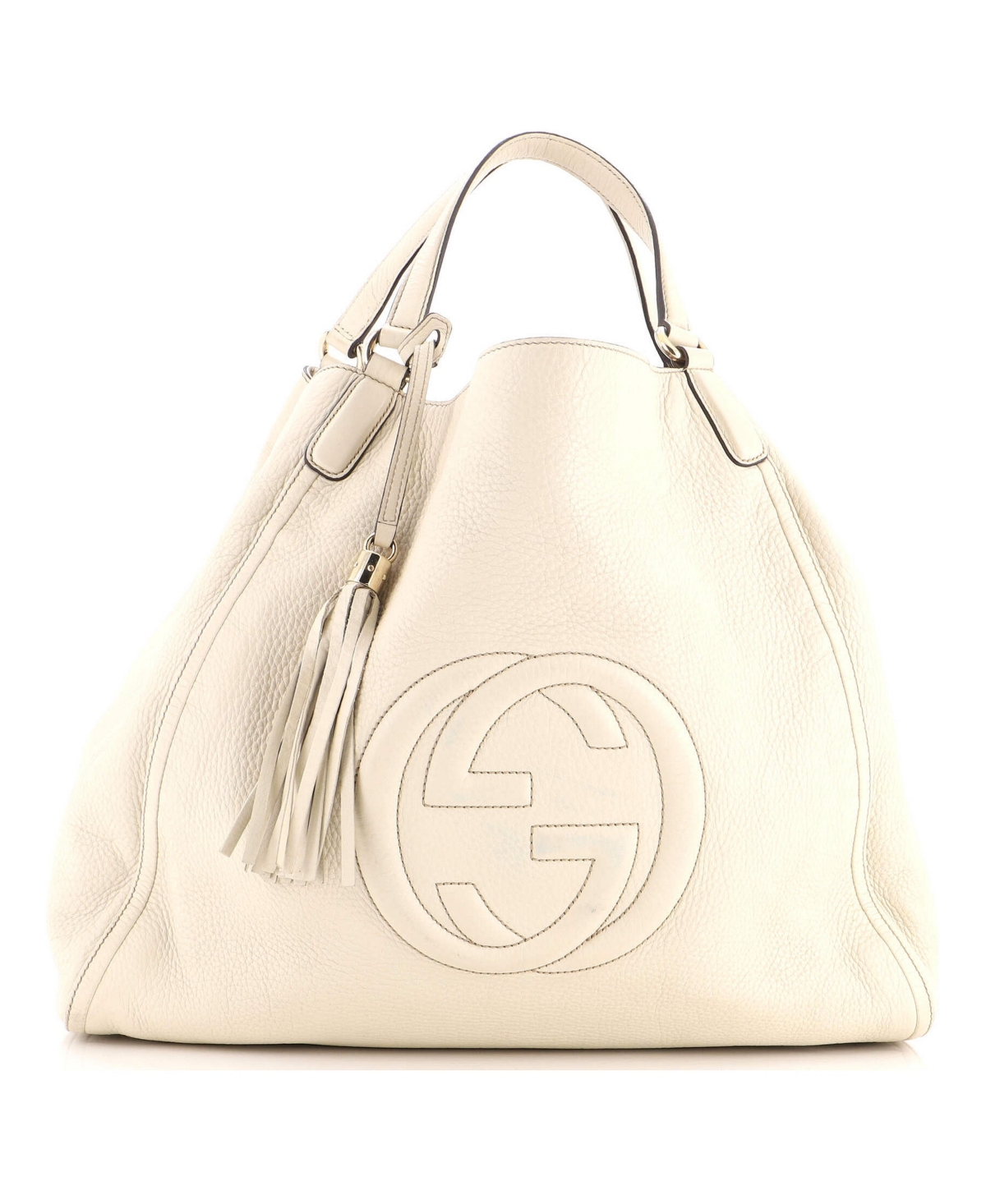 Pre-Owned Gucci Large Soho Shoulder Bag Leather - White
