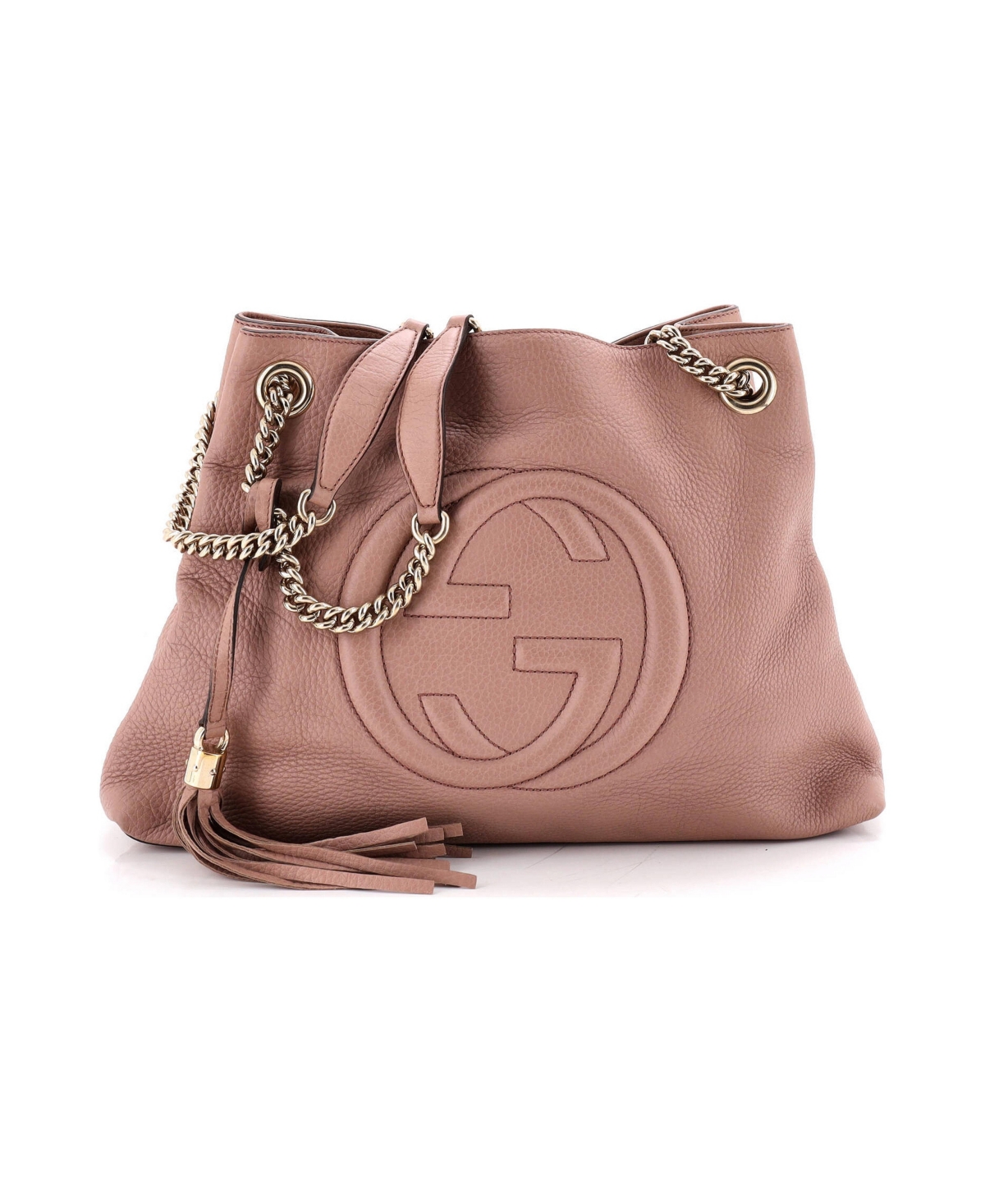 Pre-Owned Gucci Medium Soho Chain Strap Shoulder Bag Leather - Natural