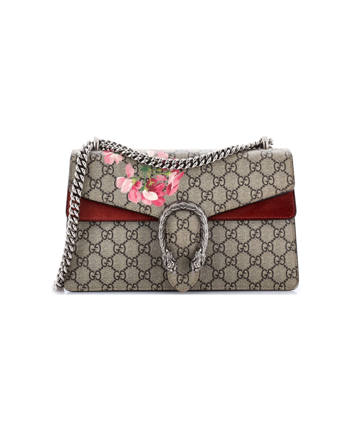 Pre-Owned Gucci Small Dionysus Bag Blooms Print Gg Coated Canvas - Brown