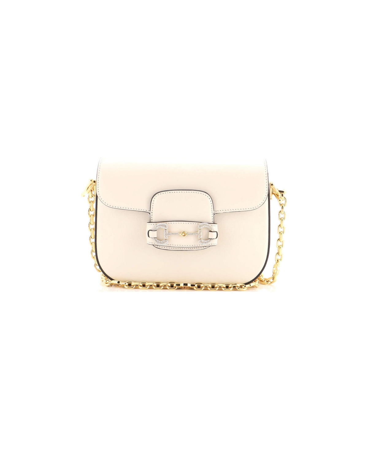 Pre-Owned Gucci Mini Horsebit 1955 Chain Shoulder Bag Leather with Crystal Detail