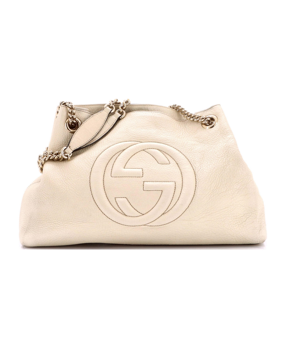 Pre-Owned Gucci Medium Soho Chain Strap Shoulder Bag Leather - Natural