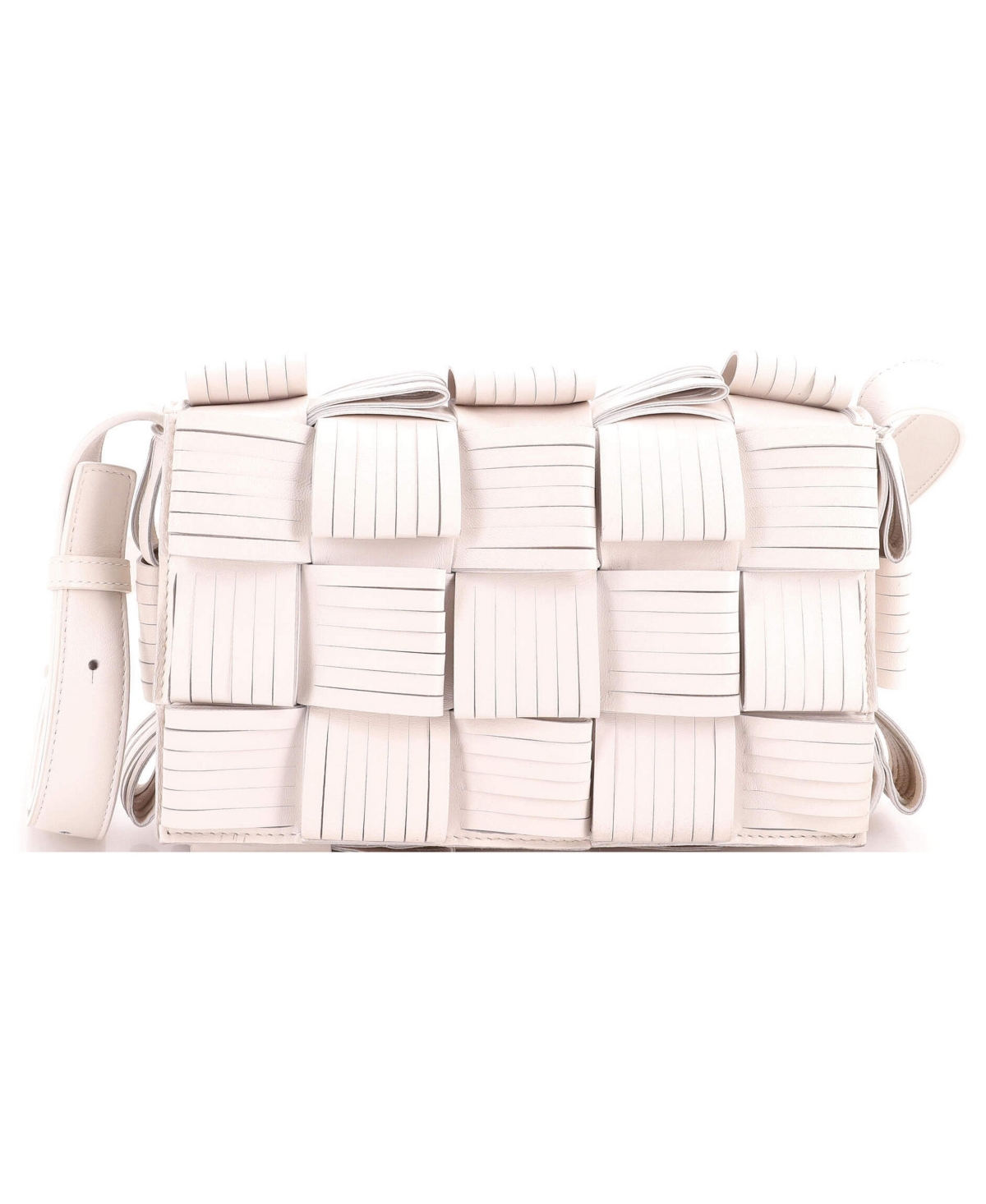 Pre-Owned Bottega Veneta Cassette Crossbody Bag Maxi Intrecciato Fringe Leather