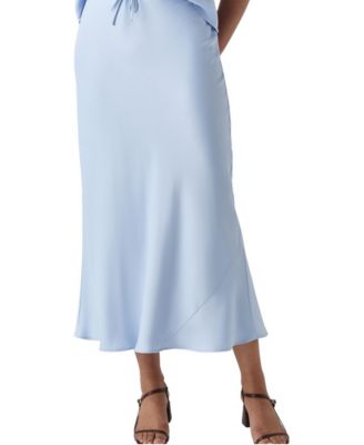 Women's Dahlia Picot Trim Satin Midi Skirt