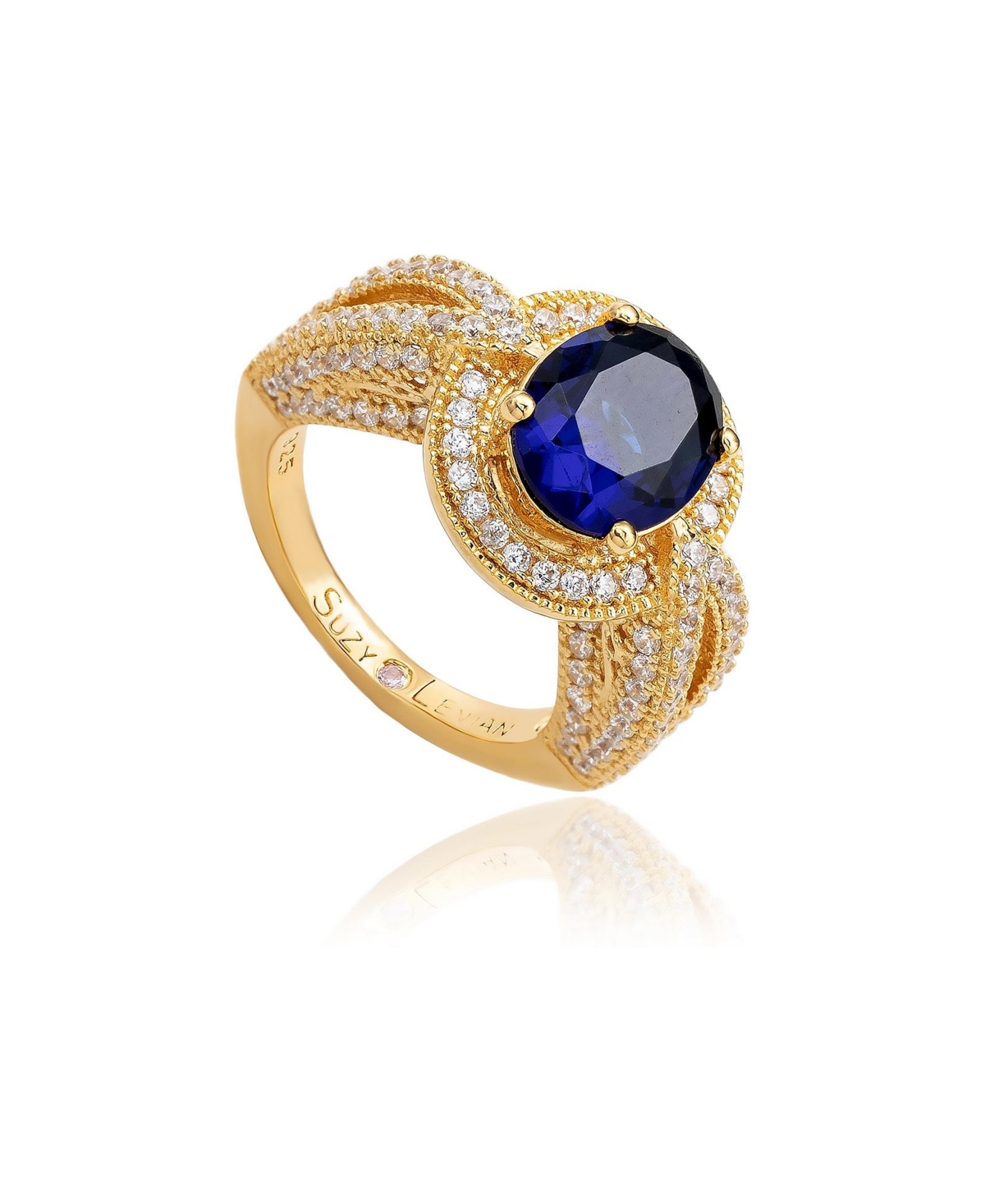 Suzy Levian New York Cubic Zirconia Oval-Cut Pave Ring