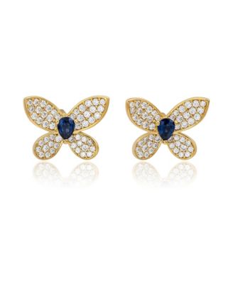 Cubic Zirconia Butterfly Earrings