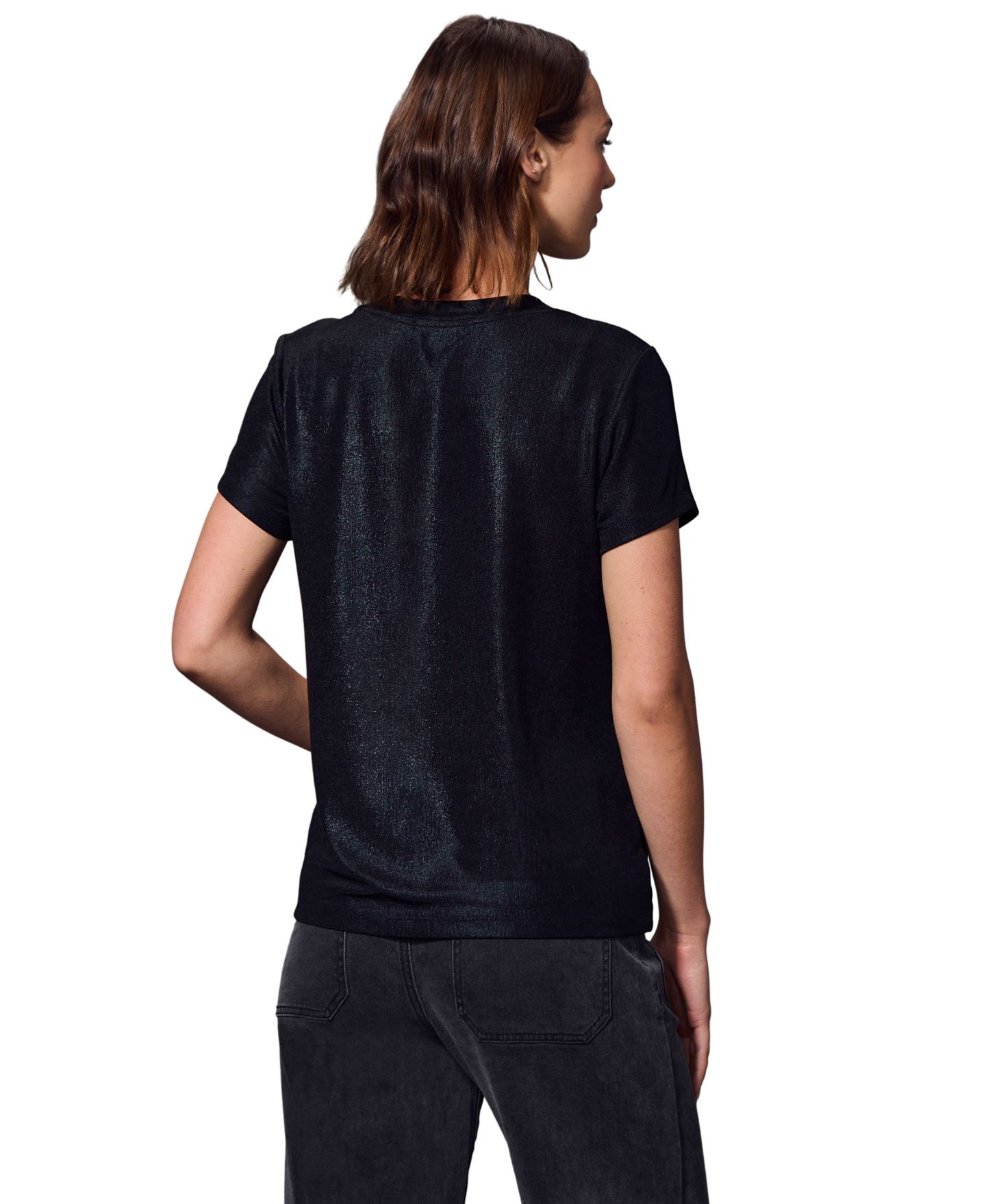 Женская футболка Sanctuary Shine Short-Sleeve Crewneck, цвет: Чёрный — фото 5