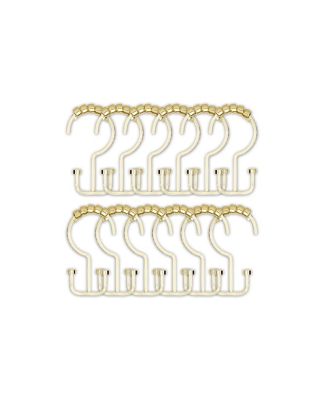 Rust-Resistant Metal Double Shower Curtain Hooks, Shower Hooks Hangers for Bathroom