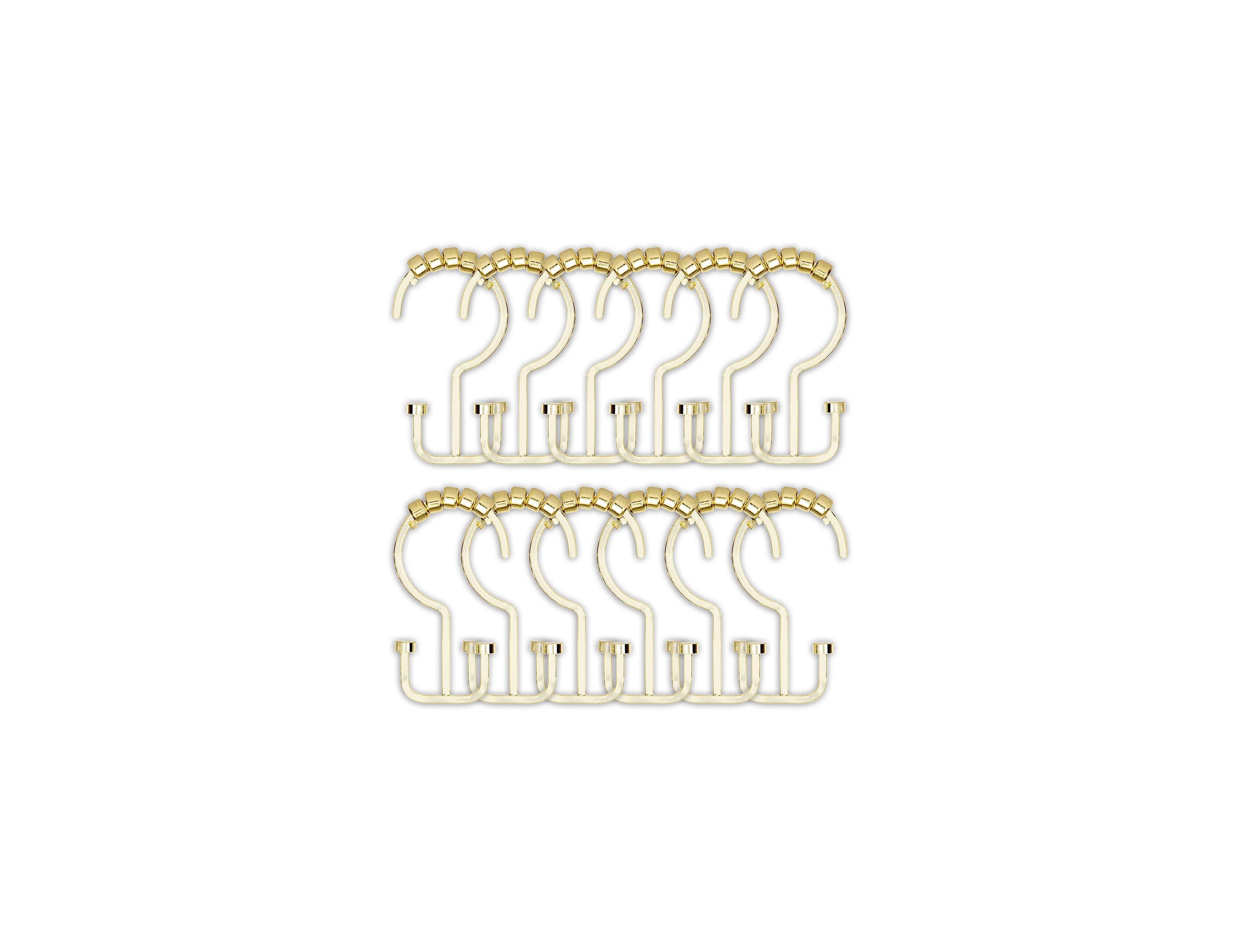 Utopia Alley Rust-Resistant Metal Double Shower Curtain Hooks, Shower Hooks Hangers for Bathroom