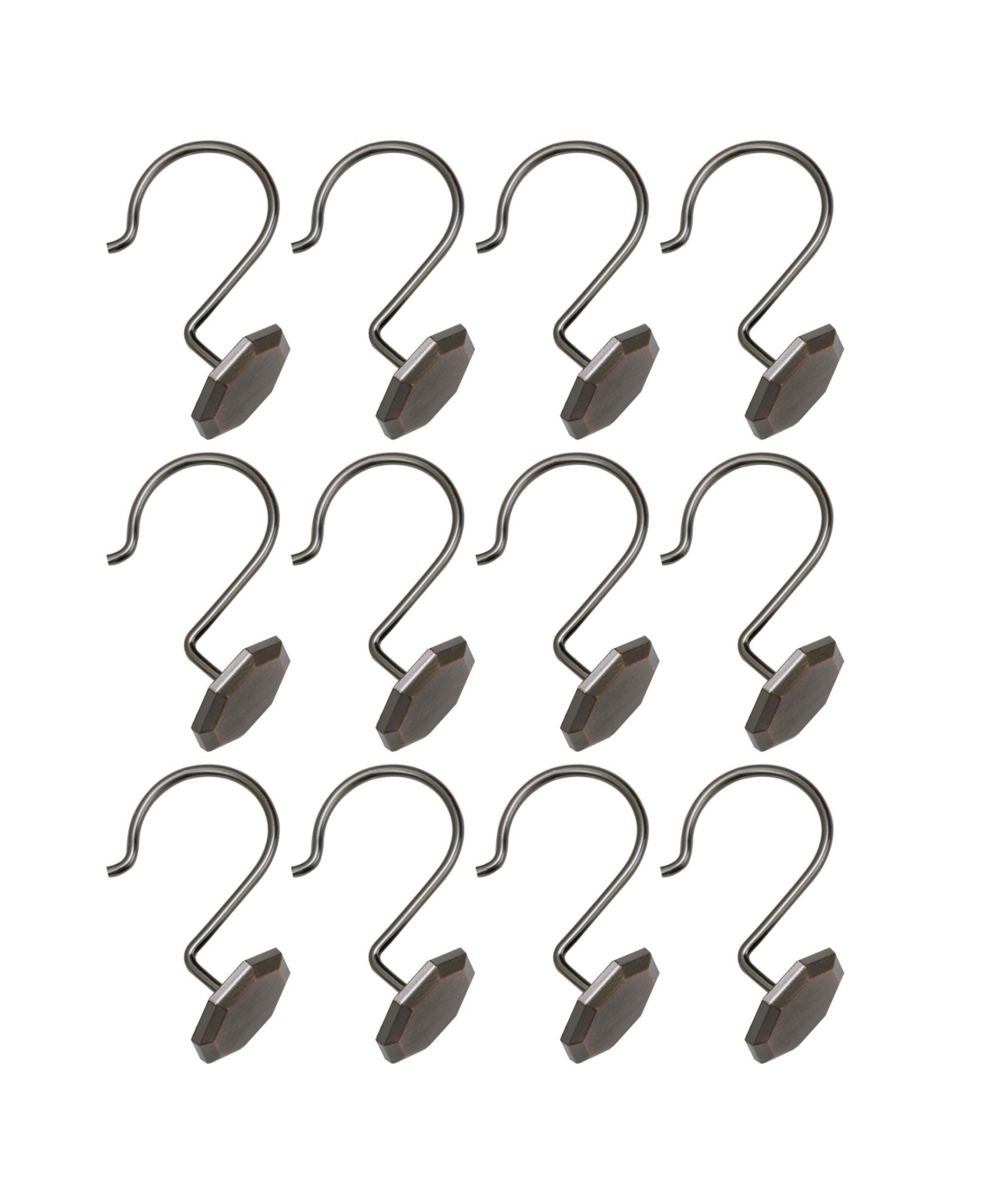 Utopia Alley Rust-Proof Zinc Shower Curtain Hooks with Octagon-Shaped end, Shower Hooks Hangers for Bathroom - Oil rubbed bronze