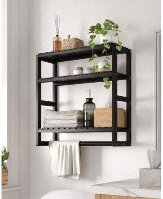 Bathroom Hardware Shelf Towel Rack Over Toilet Storage Bar