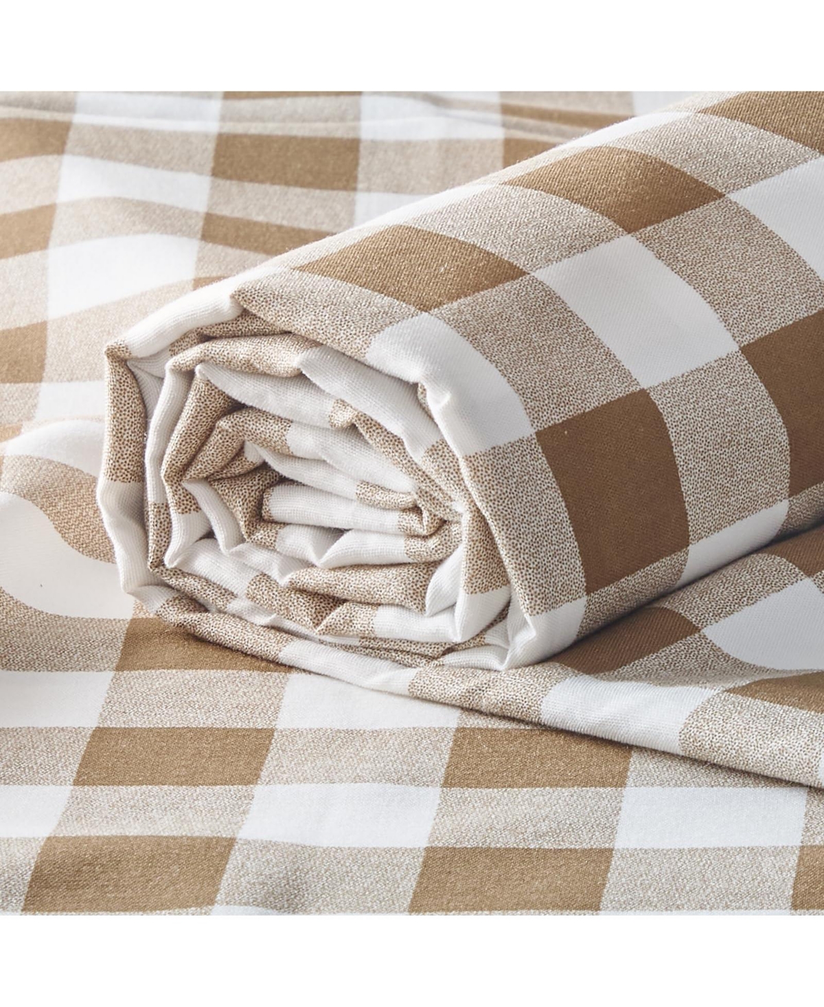 Aeelike Gingham Polyester Cotton Blend Fabric By The Yard Wide Plaid Print For Sewing Crafts Home Decor - Brown 5 yards