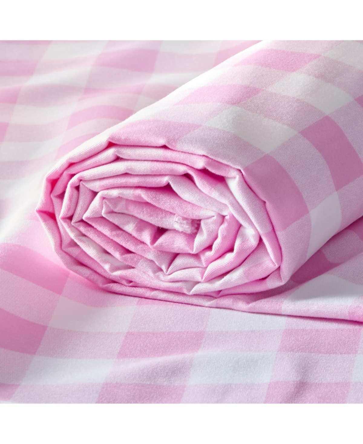 Aeelike Gingham Polyester Cotton Blend Fabric By The Yard Wide Plaid Print For Sewing Crafts Home Decor - Pink 10 yards