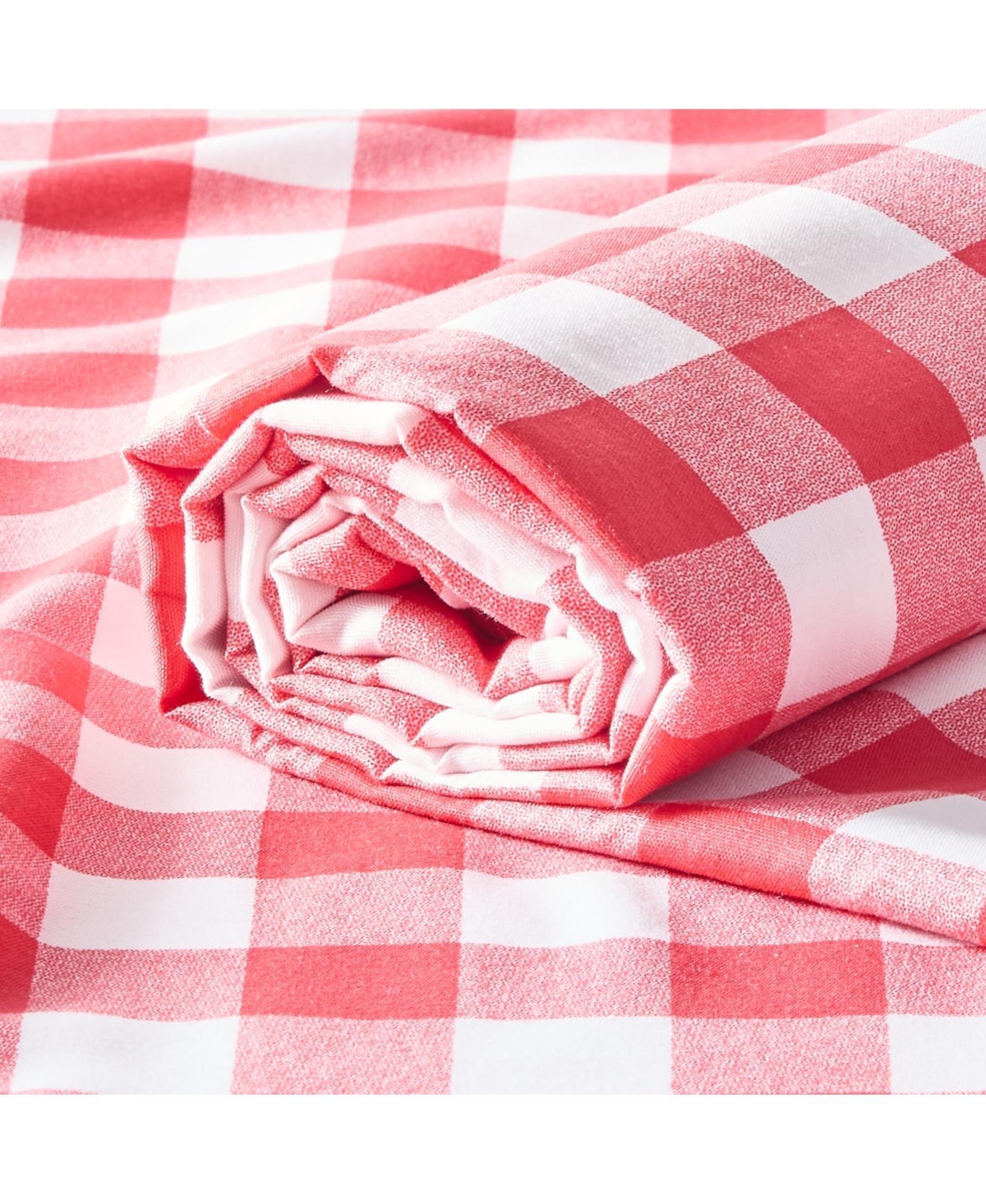 Aeelike Gingham Polyester Cotton Blend Fabric By The Yard Wide Plaid Print For Sewing Crafts Home Decor - Red 10 yards