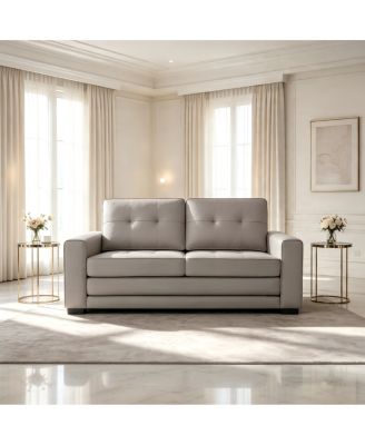 58" Tufted Convertible Sofa Bed, Upholstered Pull Out Sleeper Loveseat