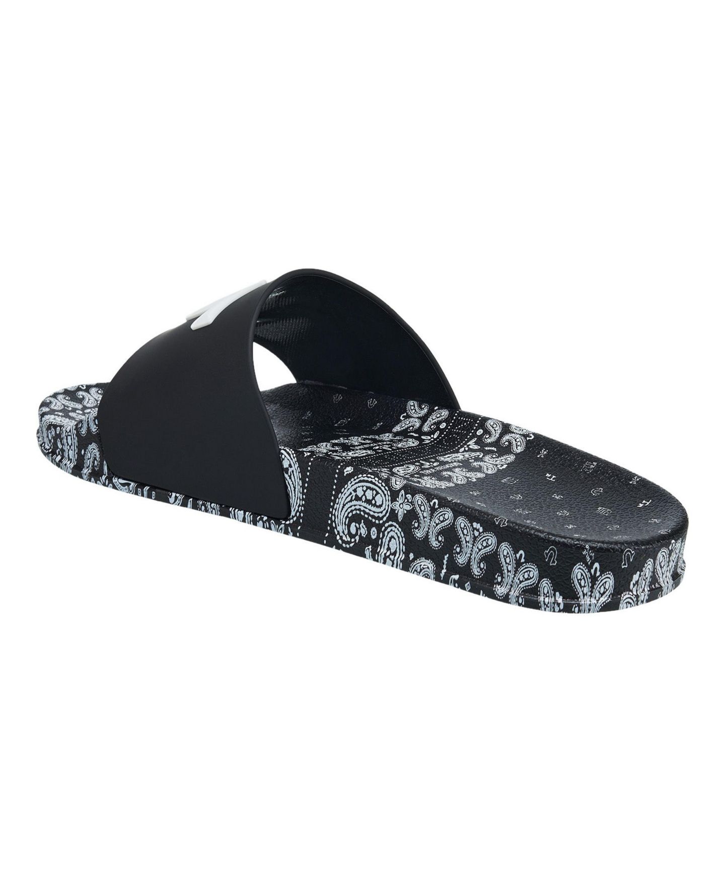 Мужские сандалии True Religion 112 Paisley Footbed Horseshoe Logo Slide, цвет: Чёрный — фото 6