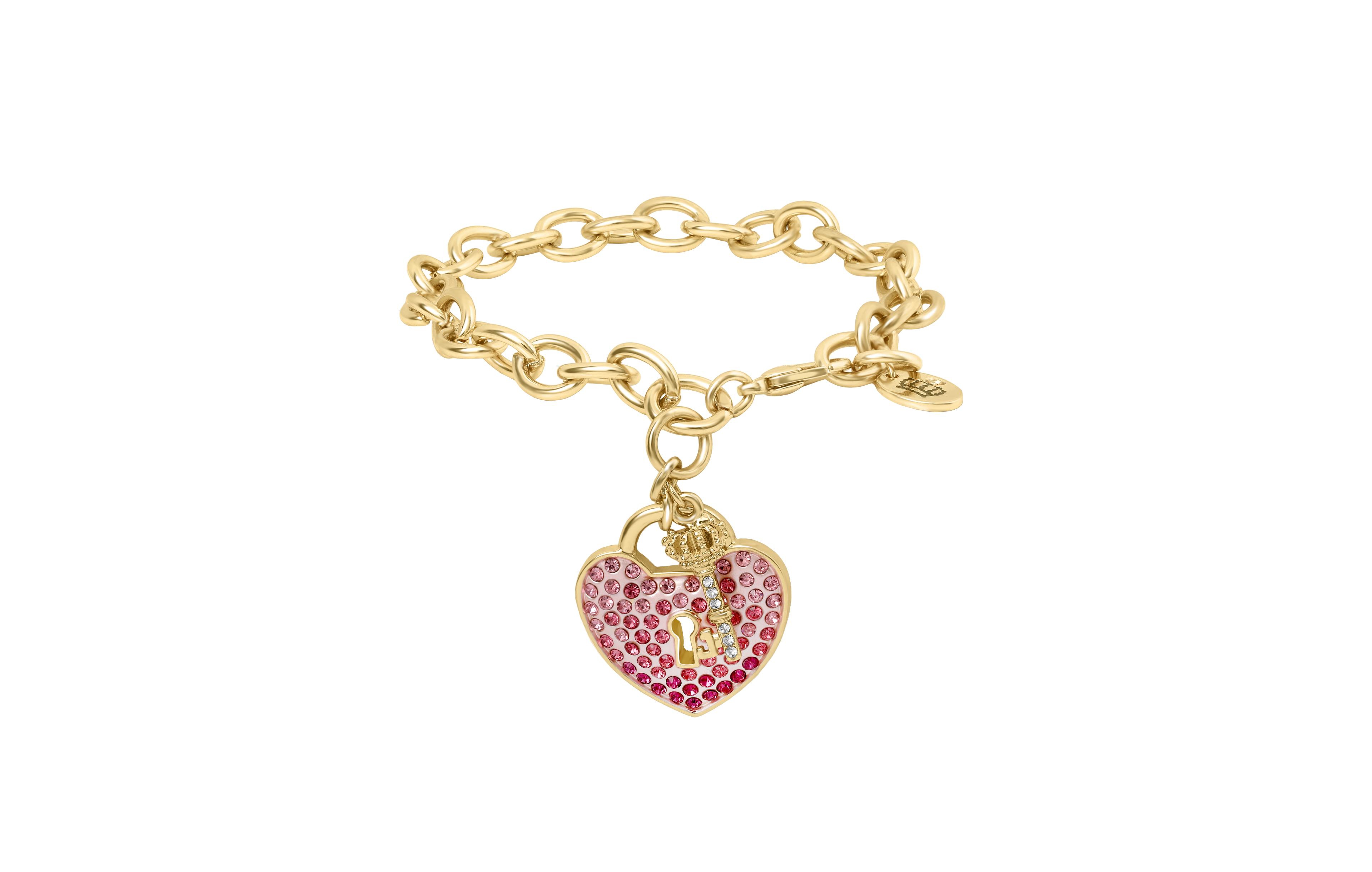 Juicy Couture Heart Padlock and Key Charm Bracelet