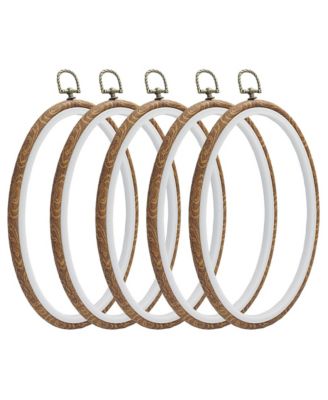 Oval Embroidery Hoops Faux Wood Vintage Twist Lock Bulk Craft Kit