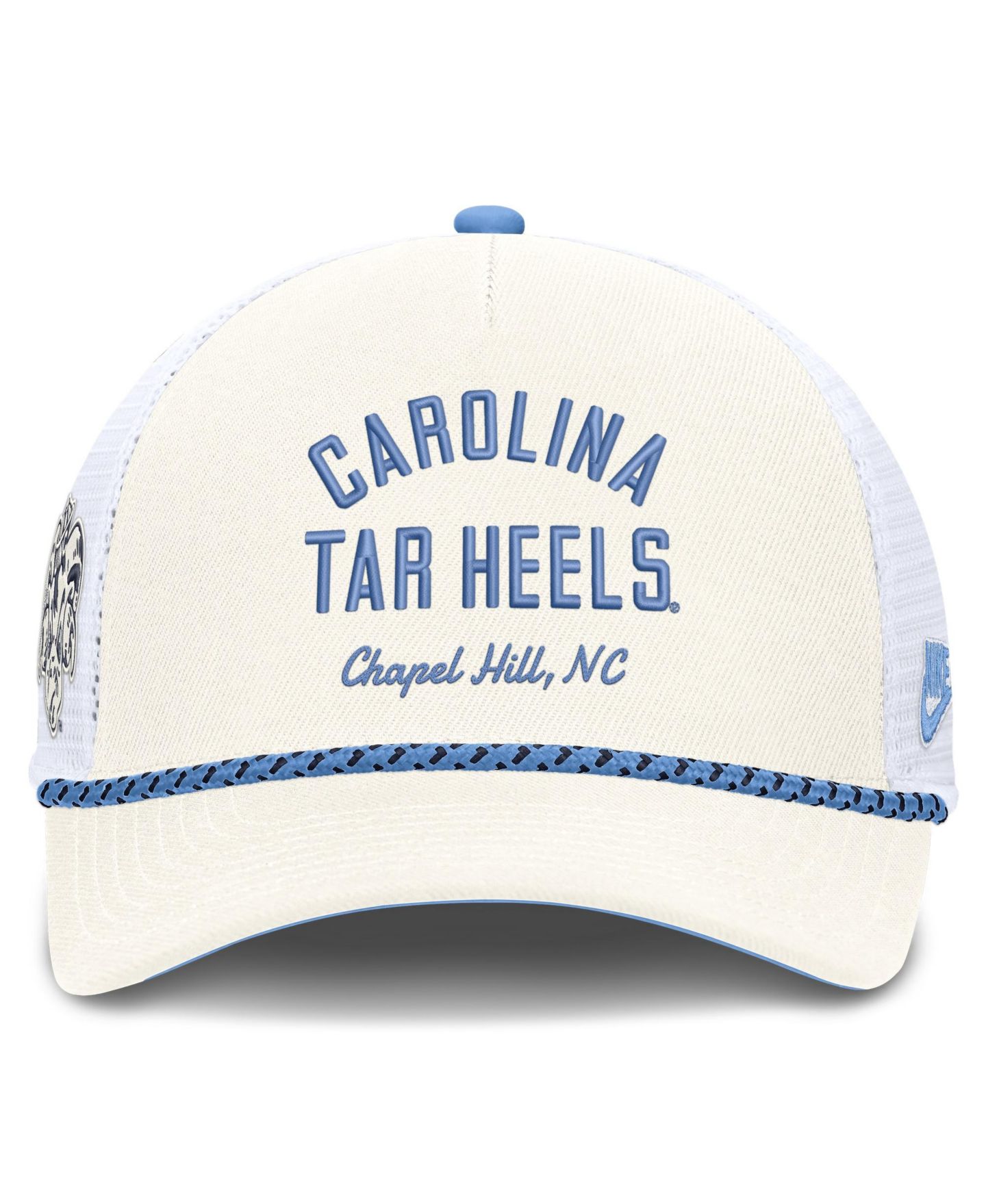 Головные уборы Nike White North Carolina Tar Heels Mascot Rope Trucker Adjustable Hat — фото 4