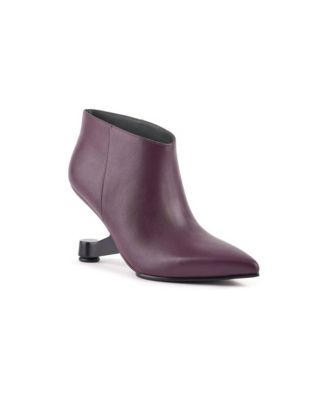 Women's Eamz Yoyo Pointed Toe Architectural Heel Leather Bootie