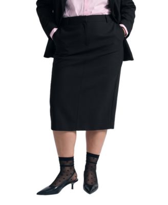 Plus Size US x Abisola Stretch Ponte Pencil Skirt