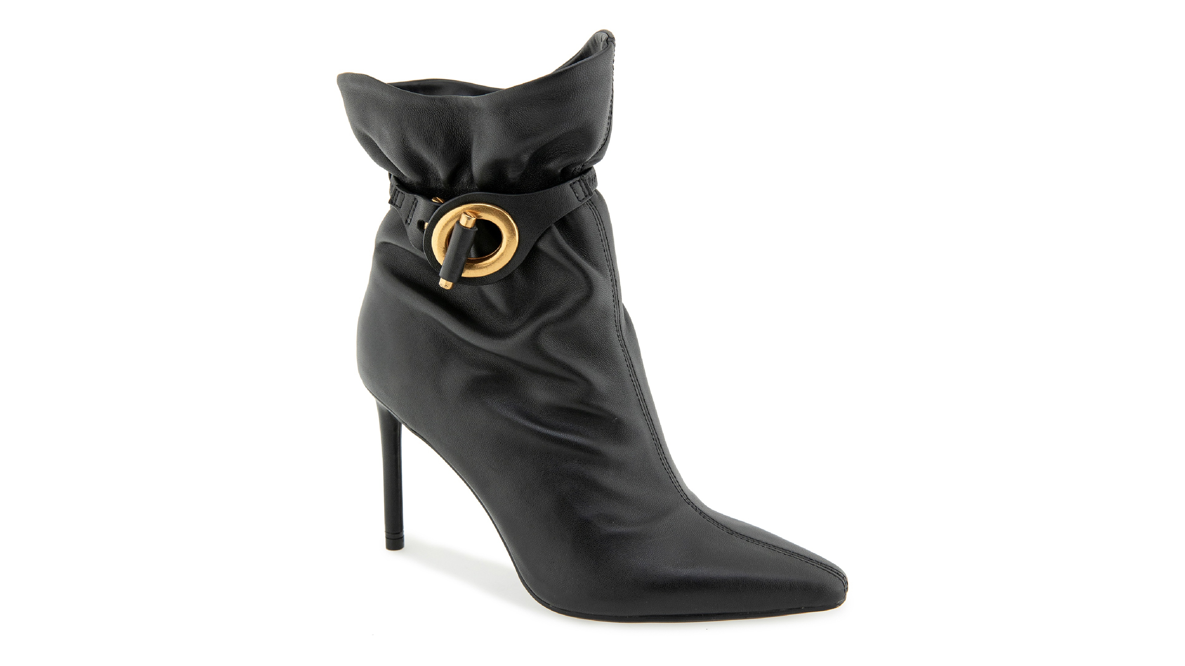 Kenneth Cole New York Women's Quinta Pointed Toe Stiletto Oversized Buckle Ankle Booties