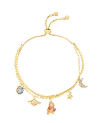 Gold-Tone Crystal Winnie the Pooh Celestial Double-Layer Bracelet